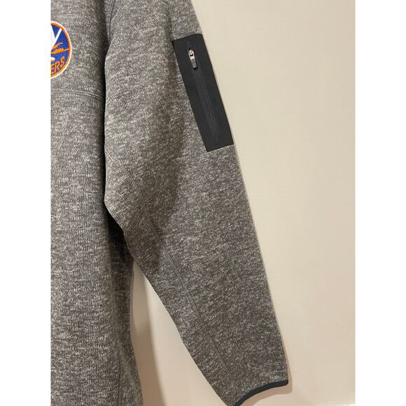 Men's Antigua Charcoal New York Islanders Fortune 1/2-Zip Pullover Jacket Size L - Picture 7 of 8